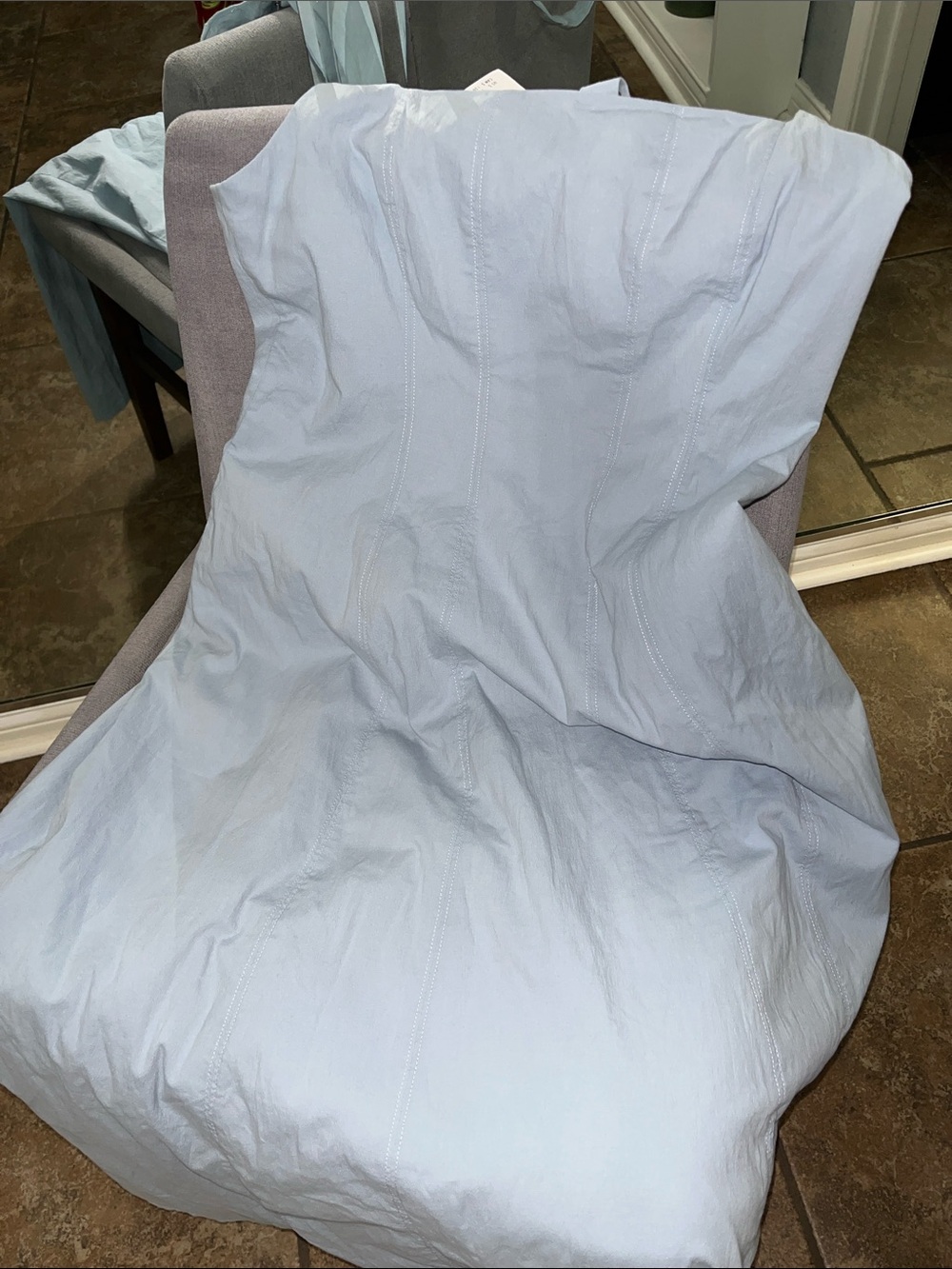 Abercrombie & Fitch Mila Dress Light Blue Square-Neck Maxi - Picture 8 of 9